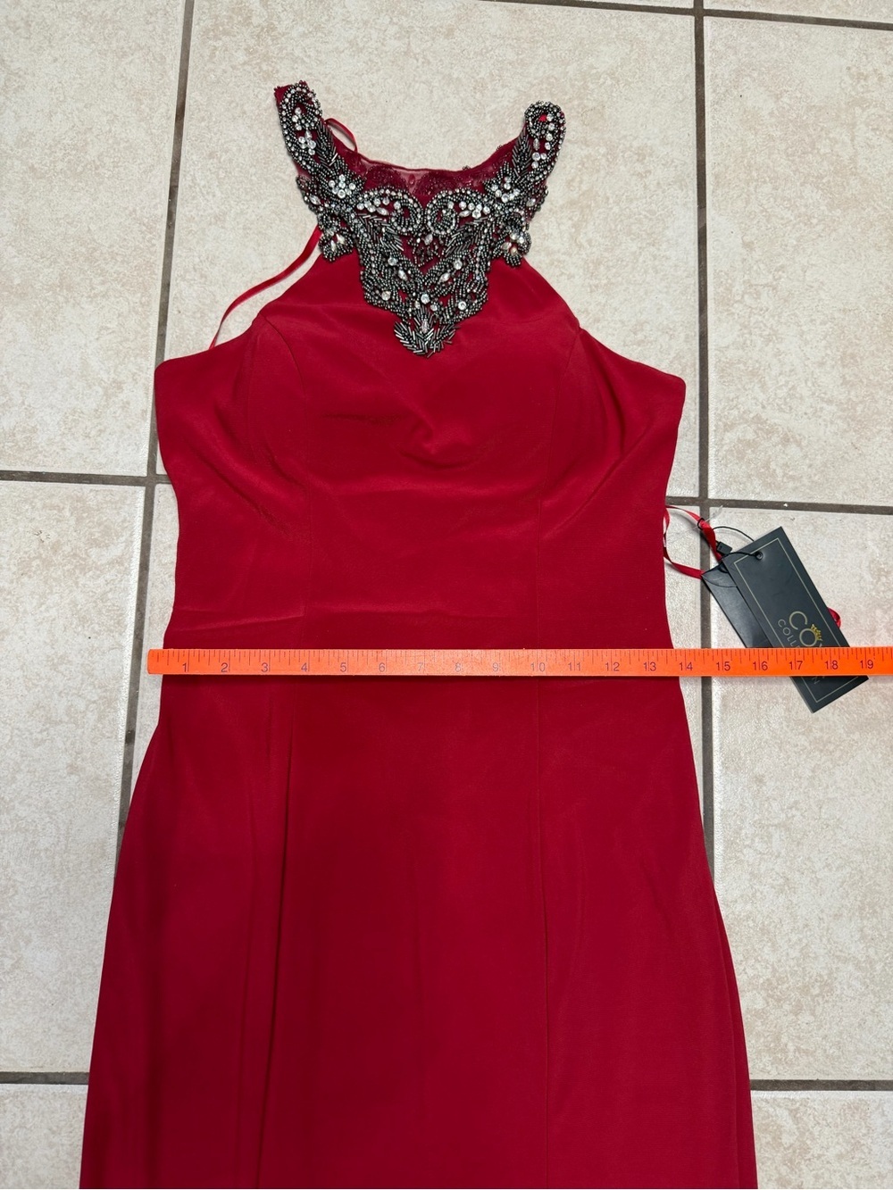 COYA Deep Red Beaded Gothic Gown NWT Vegas Mob Wife Formal Dress M - Picture 8 of 16